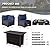 Grezone Patio Furniture Sets 7 Pieces Patio Sectional Outdoor Furniture Patio Sofa Chairs Set PE Rattan Wicker Couch Conversation Set with 5 Thickened Cushions, Fire Pit Table& Coffee Table Blue
