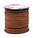 Mandala Crafts 100 Yards 2.65mm Wide Jewelry Making Flat Micro Fiber Lace Faux Suede Leather Cord (Russet Brown)