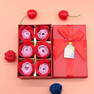 Sapone di Rosa Conservato al Sapone, 33 Sapone di Rosa in Confezione Regalo per La Decorazione di Nozze di San Valentino,C