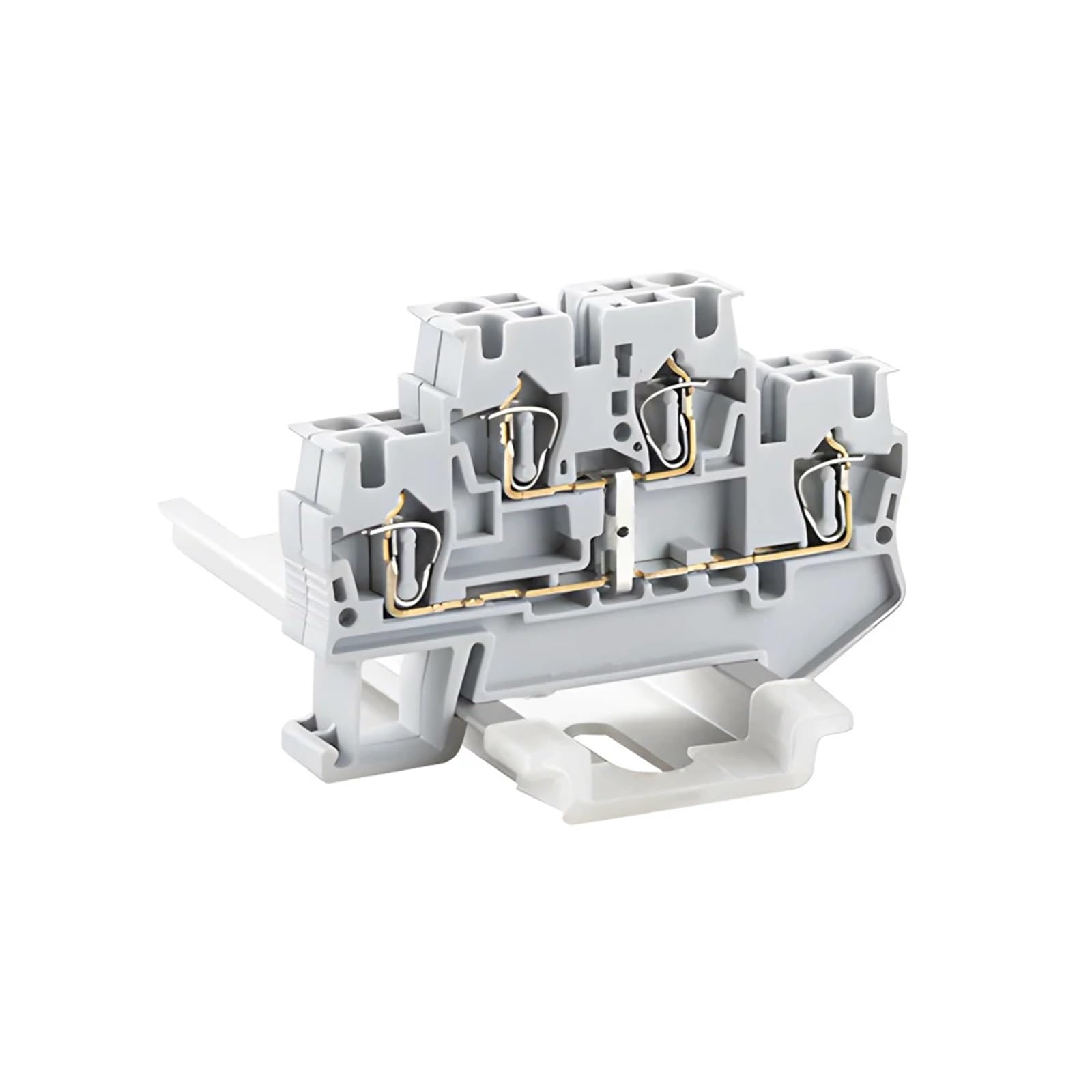 10 Pz STTB-2.5 Morsettiera su guida Din Connettori for cablaggio elettrico Terminale conduttori a doppio strato a molla di collegamento(GRAY)