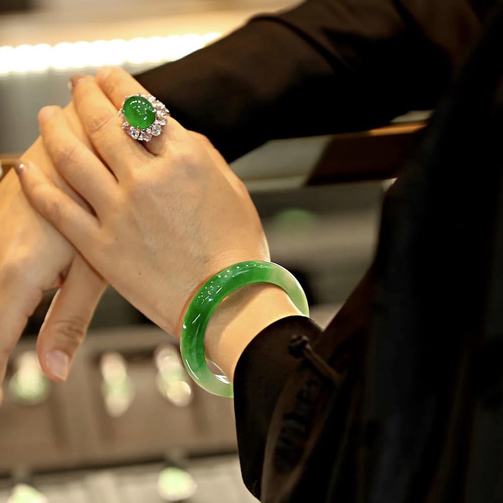 Bracciale in giadeite con smeraldo Myanmar per donna Bracciale con perline per uomo Buona fortuna Ricchezza Prosperità Bracciale unisex