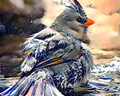 Toile murale oiseau abstrait 50 x 70 cm habillez vos murs vides sans cadre encombrant