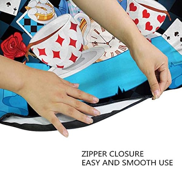 Dekbedovertrek, Alice in Wonderland Rabbit Motion Cups Hearts and Flower Character Alice Cartoon Style, beddengoed Set Ultracomfortabel Lichtgewicht luxe microfiber sets