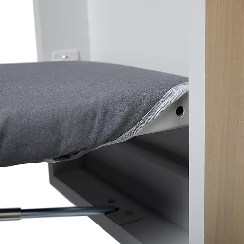 Miniatura 3 de TIVIT Funda para tabla de planchar Handi-Press Iron-A-Way para montar en la pared, correas ajustables de 42 a 46 pulgadas de largo, Alumitek,