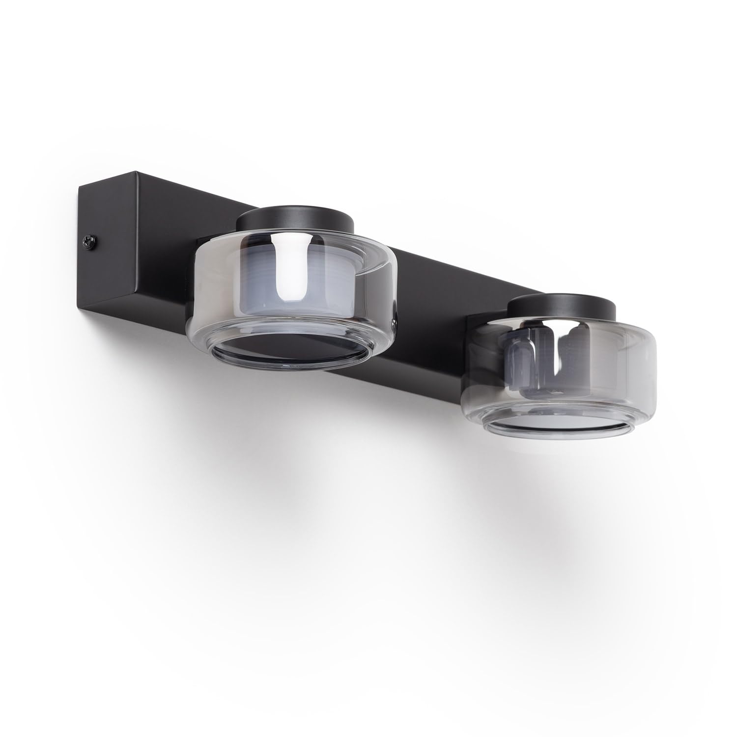 LEDKIA LIGHTING Lampe Murale LED 8W Salle de Bain Métal et Verre Zisna Noir