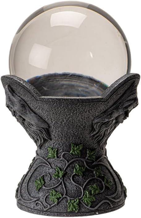 Pacific Giftware Mother Maiden Crone Gazing Ball, Wiccan Goddess Ivy Pentagram Scrying Orb Holder Figurine for Both Indoor and Outdoor, 7 Inches