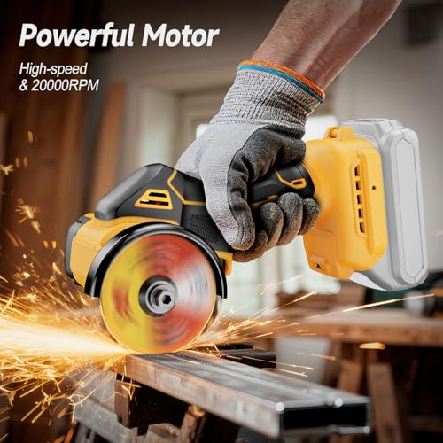 CAMXTOOL Cut Off Tool for Dewalt 20V Max Battery, 3Inch Cordless Mini Cut Off Tool, 20000 RPM, 5 Saw 3” Blades for Metal, Wood, Tile & Plastic Cutting, Removable Dust Cover (Tool Only)
