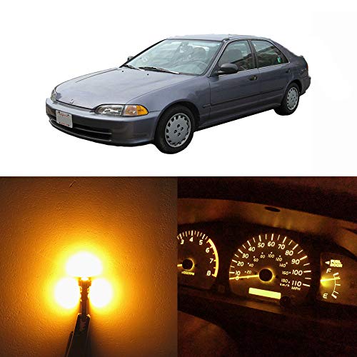 WLJH Amber Yellow Dash Light Bulbs Instrument Panel Gauge Cluster Lights Full Led Kit for Honda Civic EG 1992-1995, Pack of 20