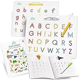 Magnetic Letter Board & Magnetic Letters Toddler Toys – Double Sided ABC Magnets Drawing Board Sensory Toys – Preschool Learning Alphabet Tracing Board - Stylus Pen + ABC Book & Erasable Pen
