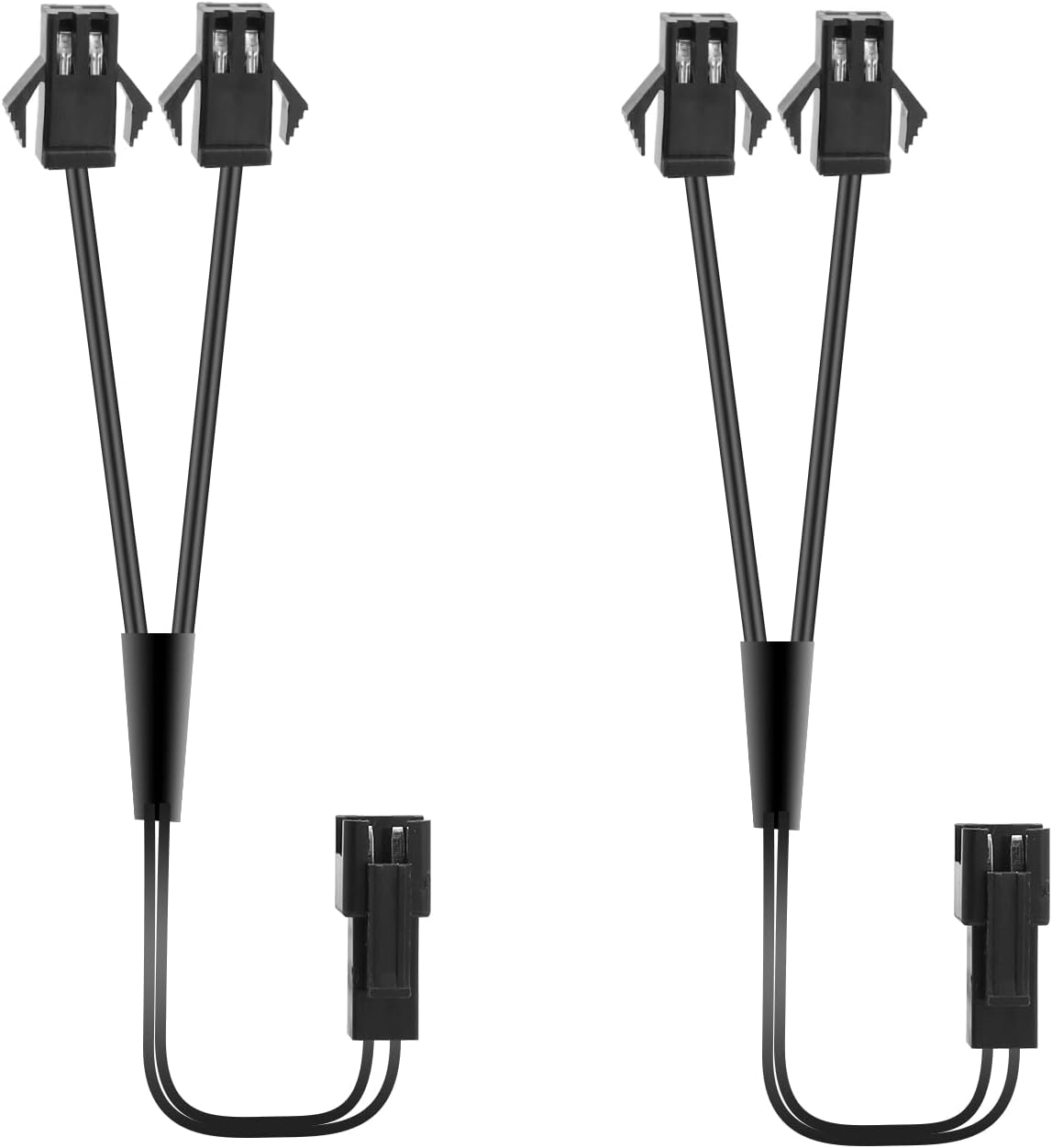 jose2015 2PCS EL Wire Splitter 2 Way,2 Female to 1 Male Splitter Y Cable,2-Pin Extension Cable Wire Connector for LED Glow Light Multi-Color Neon Strip