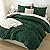 Litanika Comforter King Size Set Dark Emerald Green, 3 Pieces Chevron Tufted Vintage Solid Forest Green Bedding Comforter Sets, Fluffy Bed Set (104x90In Comforter & 2 Pillowcases)