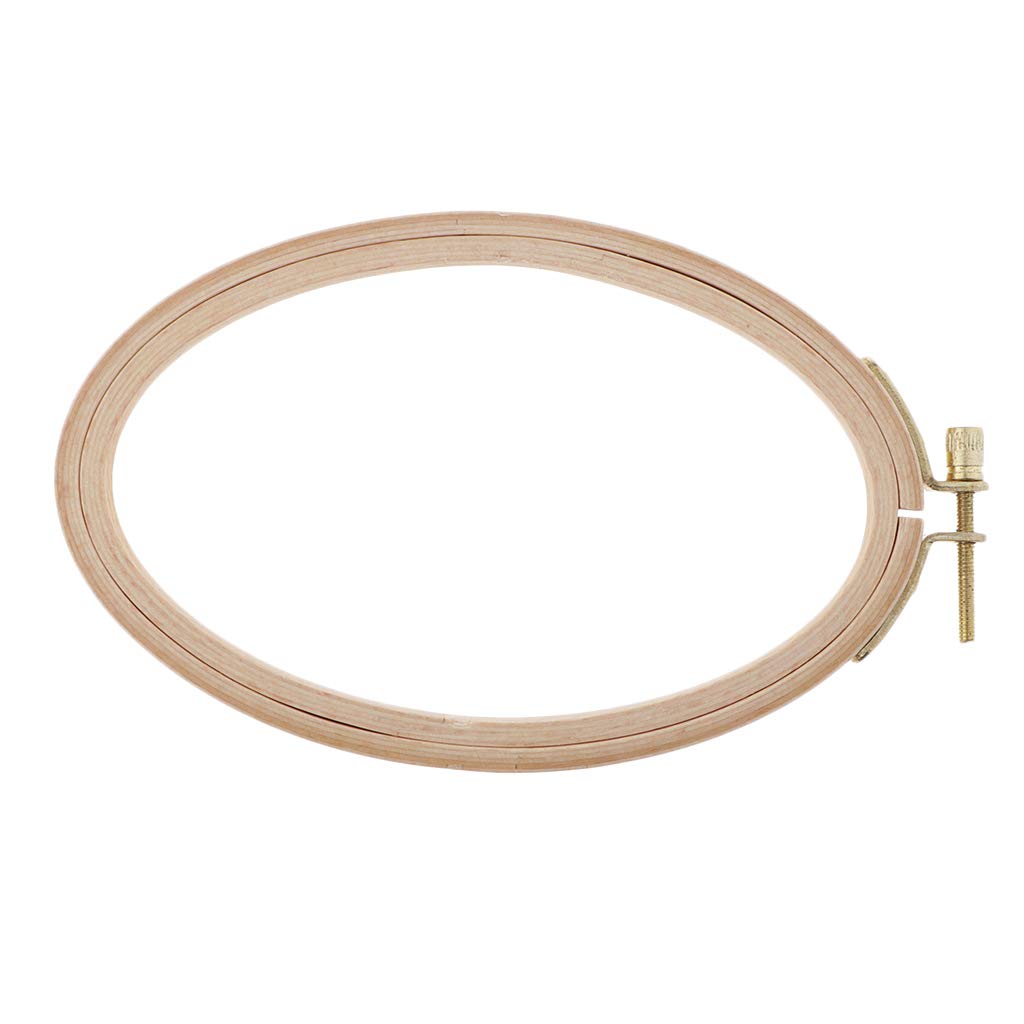 KBOLAE Beech Oval Cross Stitch Hoop Needlework Embroidery Sewing Hoop 16cm 13.7cm, Wood