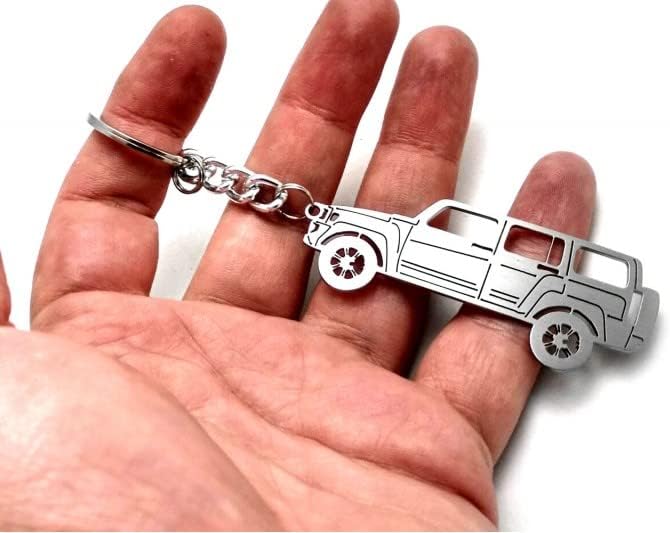 Keychain With Ring Suitable for For Hummer H3 Car Enthusiasts Steel Key Pendant Chain Automobile Gift Car Design Accessories Laser Cut