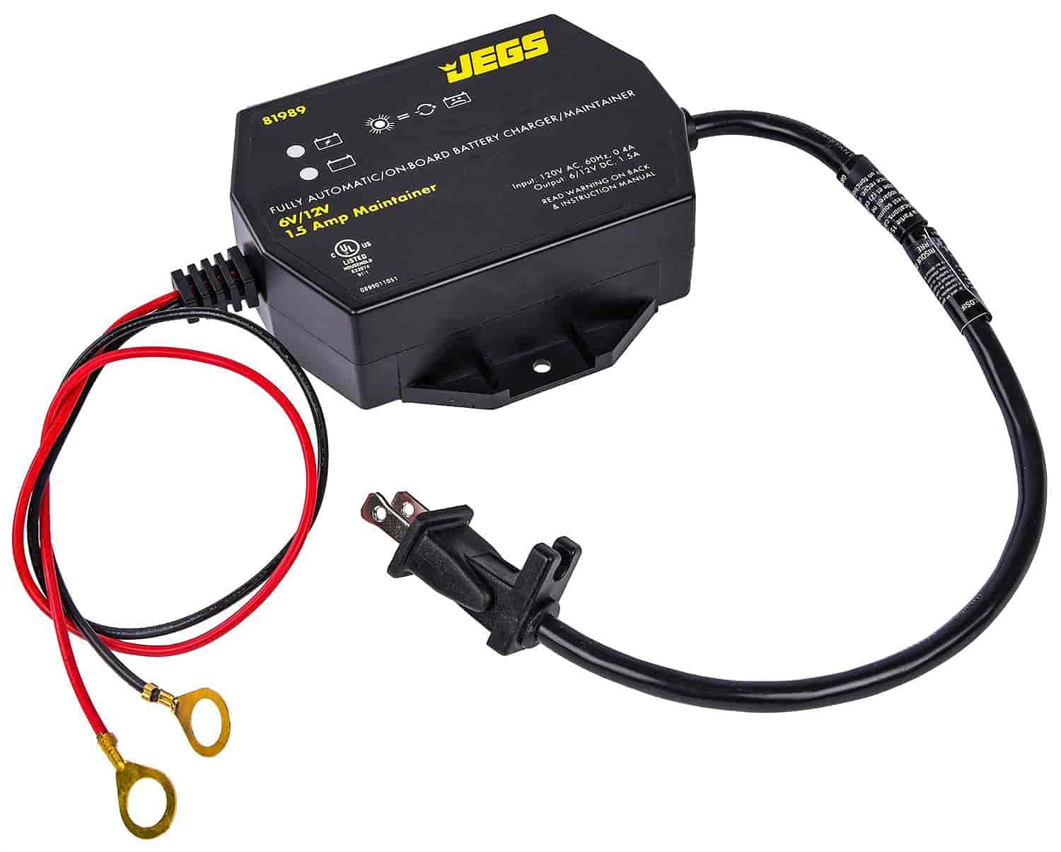JEGS 81989 On-Board Battery Maintainer Battery Types: AGM and Standard Output Vo