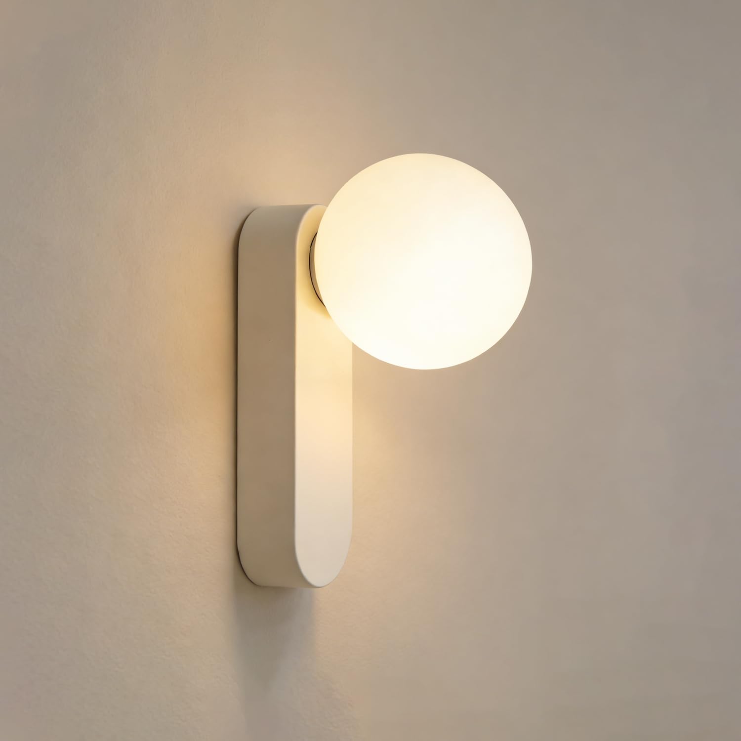 EBION Indoor Outdoor G9 Wall Light,IP54 Waterproof Globe Wall Sconce,Modern Frosted Glass Wall Lamp,Decorative Bathroom Wall Light for Hallway,Bedroom,Porch,Patio,Matte White,Bulb Not Included