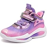 HOBIBEAR Turnschuhe Mädchen Jungen Sportschuhe Gymnastikschuhe Laufschuhe Sneaker Kinder Basketball Schuhe Rosa Lila EU 29