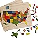 USA Map Wooden Jigsaw Puzzle for Kids | 44 Puzzle Pieces | Learning & Educational Toy Gift for Boys & Girls Ages 3 Years and Above