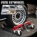 Car Wheel Dolly Jack Set, 6000LBS Capacity Wheel Dolly with Hydraulic Tire Jack & Twin Rollers, Heavy Duty Rollers with Foot Pedal for Tire Auto Repair Moving - Set of 4