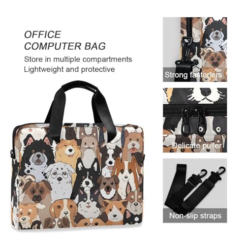 Maletín para portátil con diseño de perros, 13-15.6 pulgadas miniatura 6