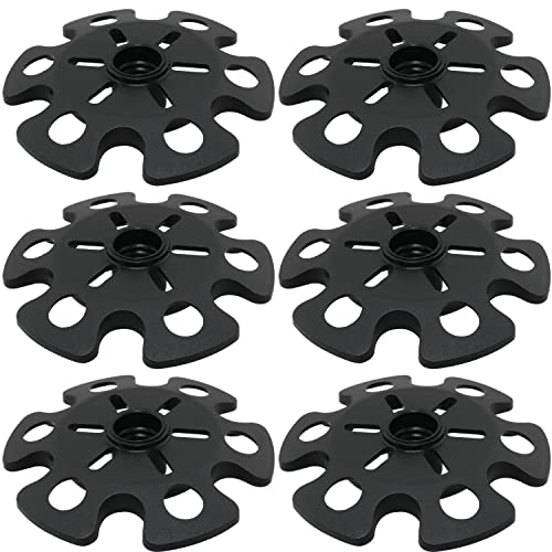 MEETOOT 6pcs Big Rubber Pole Tip Protectors Trekking Pole Mud Snow Baskets, Replacement Accessory for Ski Pole, Black