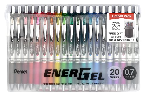 Stylo roller encre gel Pentel EnerGel BL77 séchage rapide 20 couleurs