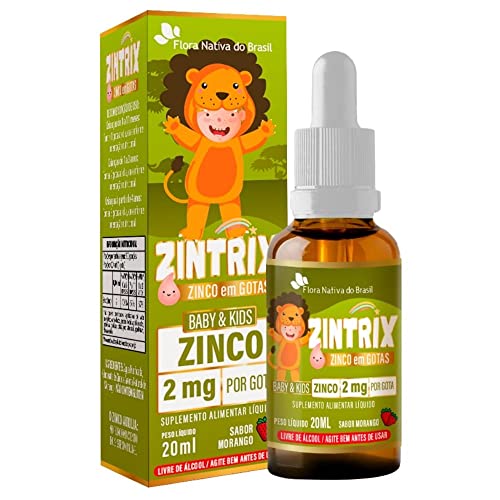 ZINTRIX (Zinco Infantil) 20ml - Flora Nativa Sabor:Morango