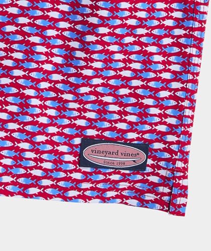 vineyard vines Men's 7 Inch Printed Chappy Swim Trunks, Lghthse Red/Td Blue3