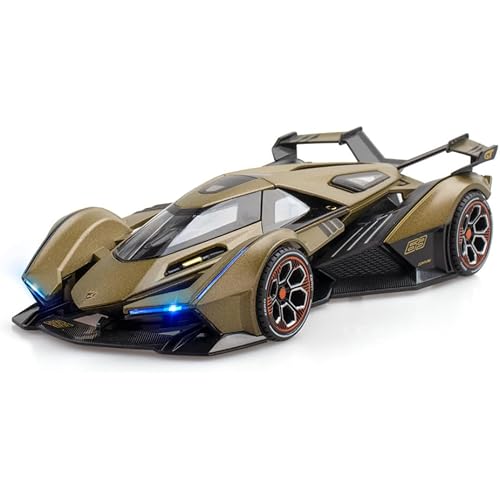 Toy Cars Model Lambo V12 Sports Race Car 1/22 Green Alloy Collectible Diecast Vehicles with Sound and Light
