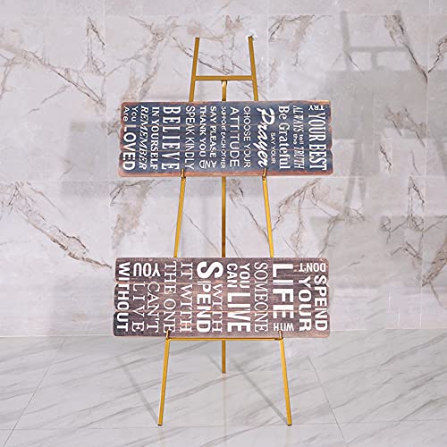 Esgt Strong And Durable Iron Art Drawing Board Display Stand， Floor-Standing Wedding Welcome Rack For Wedding/Show/Display/Advertising #TOP2