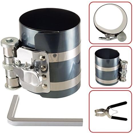 Miniatura 3 de Plum Garden Herramienta de compresor de anillo de pistón de motor de automóvil y alicates de anillo de pistón para tornillos de seguridad ajustables