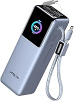 UGREEN Nexode Pro Power Bank, 25000mAh, 200W max. snelladen met 68cm intrekbare kabel en USB-C-kabel, compatibel met MacBook Pro, Dell XPS, Lenovo, HP-laptops, iPad Pro, Galaxy S25 Ultra, iPhone 17