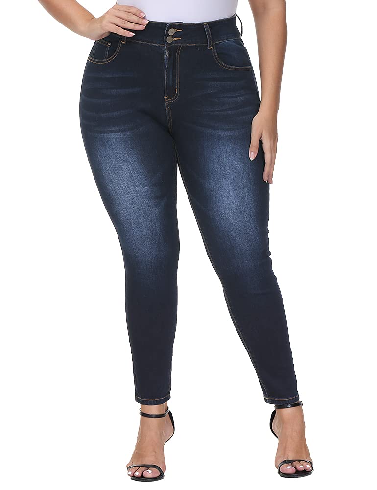 Gocolloa Womens Plus Size Skinny Jeans