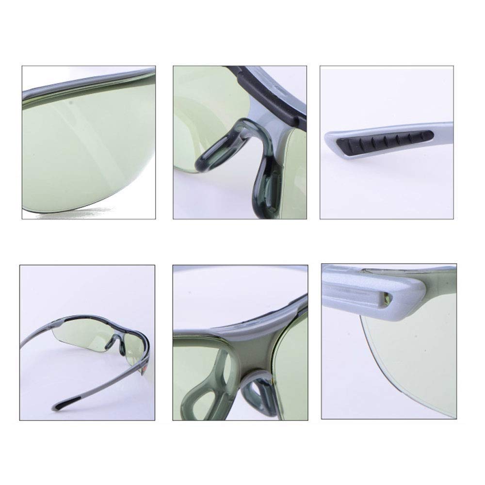 Gafas Protectoras, Gafas Protectoras Contra Golpes Y Antirreflejos, Protección Contra El Viento Y Los Rayos UV, Gafas De Seguridad Para Exteriores (color : Verde claro)