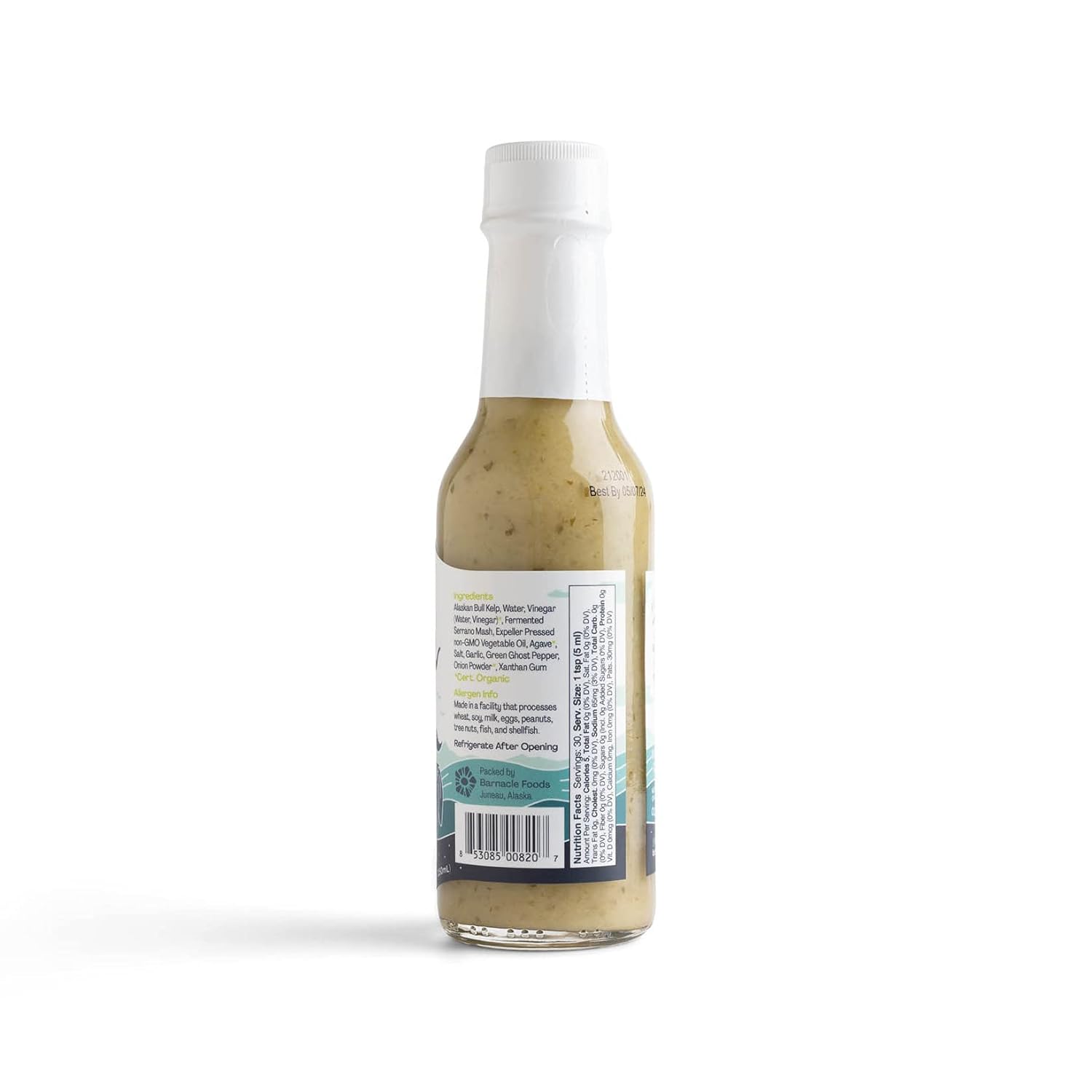 Barnacle Foods Serrano Bullwhip Kelp Hot Sauce | Kelp & Serrano Peppers | Made in Alaska | Delicious Savory Umami Flavor & Heat | Packed with Vitamins & Minerals | Great for Dipping & Pouring | 3 Pack