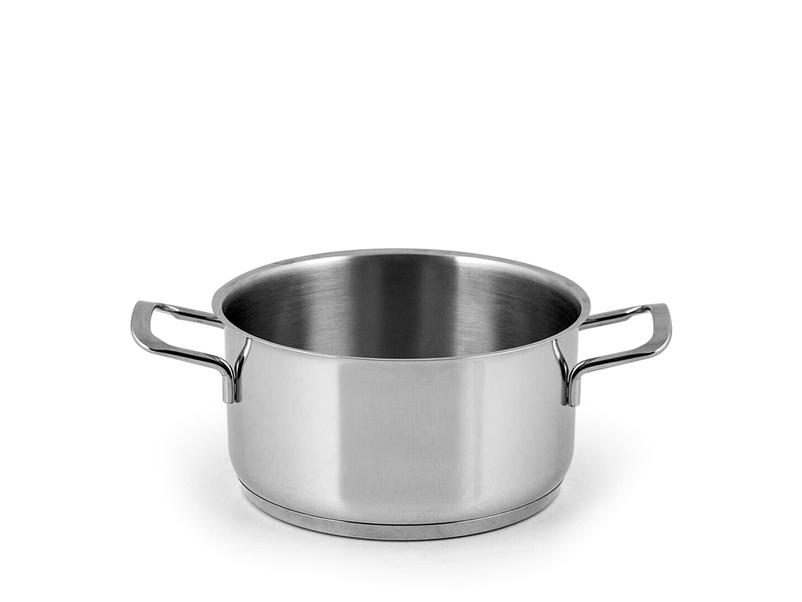 H&H Casseruola Inox Elodie Fondo A Induzione 2 Manici 16 Lt1,8 Pentole Cucina, Acciaio Inossidabile, Argento, 16 cm