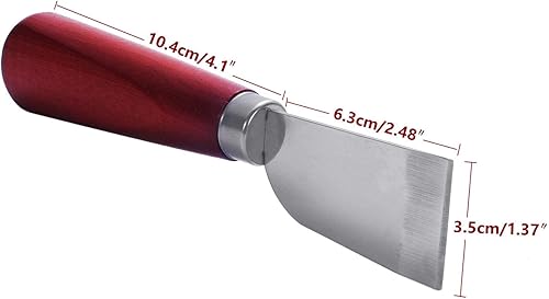 Miniatura 2 de DUJISO Cuchillo de trabajo de cuero con mango de madera - Corte de artesanía en cuero de bricolaje