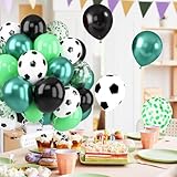VGRDTW 30Pcs Green Black Football Balloons Set, 10&12 Inch Soccer Sports Theme Party Decorations with Metallic Green and Glitter Balloons for Birthday Baby Shower - Image 5