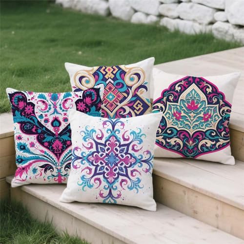 Housse de coussin double sided printing lot de 4 avec fermeture invisible