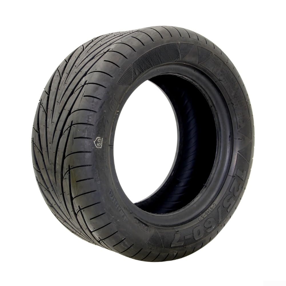 NexRen Pneumatico di ricambio per scooter 125/60-7, ruota in gomma senza camera d'aria con assorbimento degli urti antiscivolo, nero 1 set di pneumatici nero