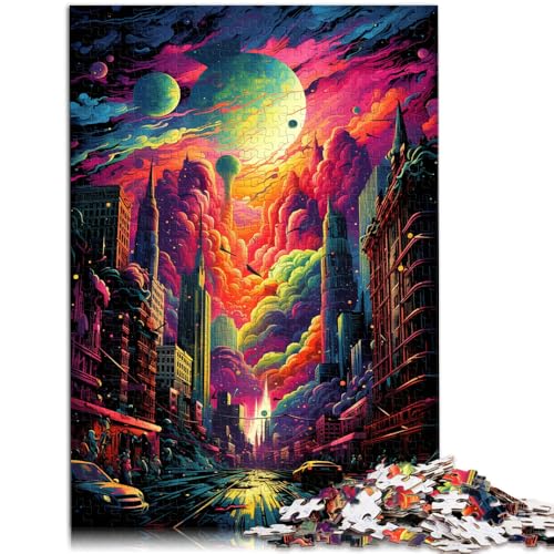 Puzzle de 1000 piezas para adultos con el horizonte de Nueva York, regalos divertidos en actividades en casa, regalo de cumpleaños, regalos de viaje, 26 x 38 cm