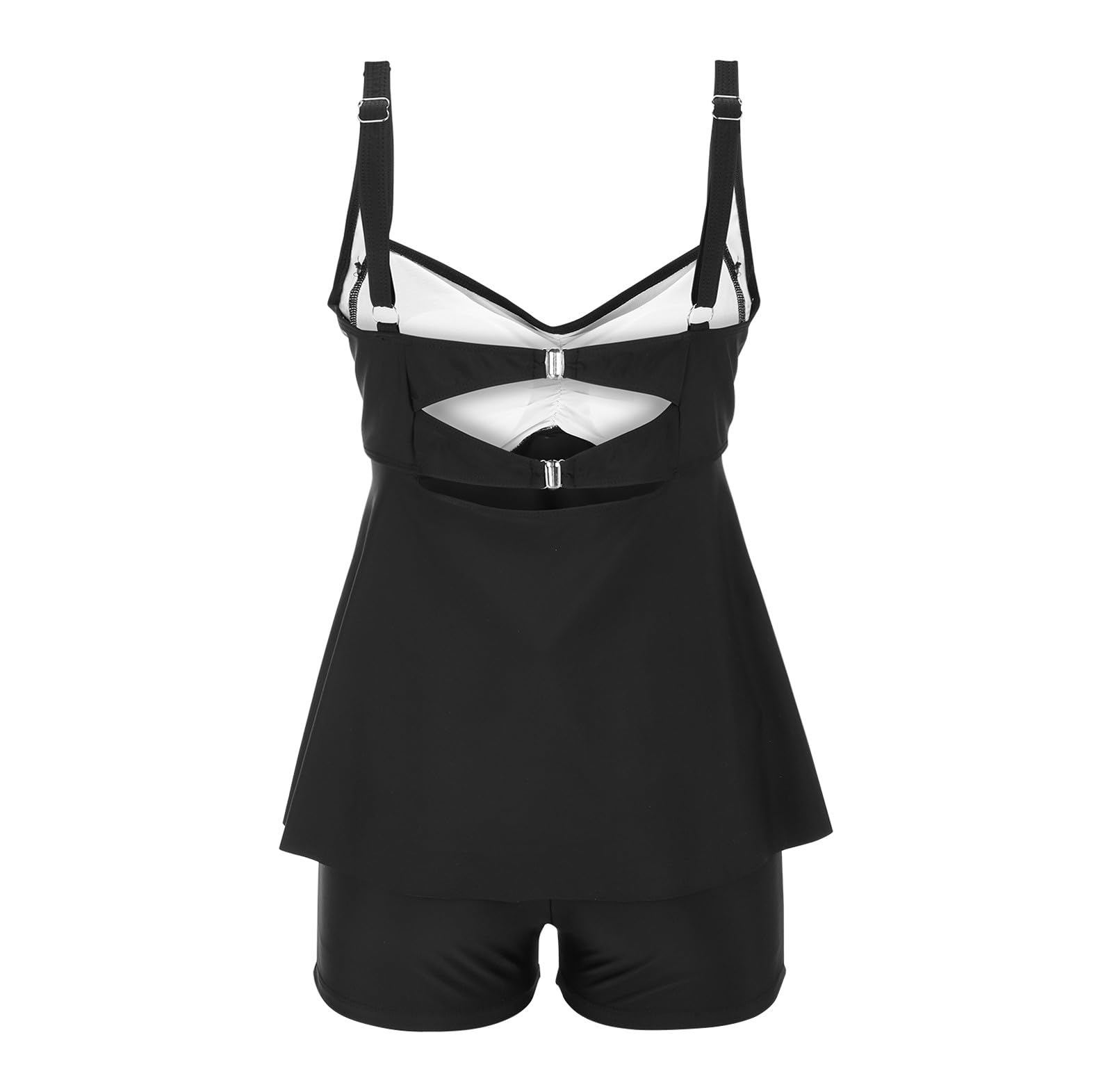 Generico Tankini Donna Mare Costume da Bagno Due Pezzi Push Up Canottiera e Pantaloncino Beachwear per Spiaggia Piscina Costumi Interi Donna Curvy