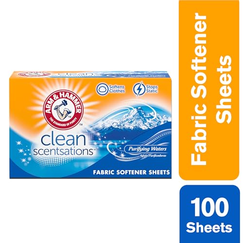 ARM & HAMMER Fabric Softener Sheets, 100 sheets, Purifying Waters - Image 4