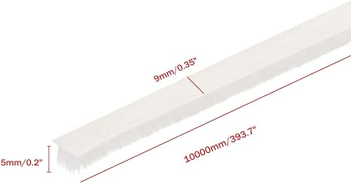 Miniatura 2 de Burlete de 0.35 pulgadas de ancho x 0.2 pulgadas de grosor x 32.8 pies de largo con respaldo adhesivo, cepillo de fieltro para tira de sellado de