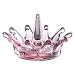Whole Housewares Pink Crown Ring Holder Dia 4.3inch Glass Jewelry Tray