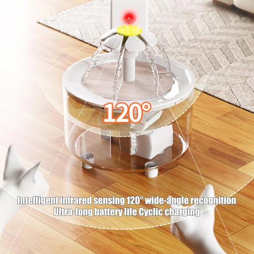 Fuentes De Agua De Gato Inalámbricas - Cats Fountain Acero Inoxidable | Dispensador De Aguas De Mascotas | Tazón De Bebidas | Alimentador De Agua Petts Babeer Caja Con Sensor De Movimiento Para Perros - imagen 8