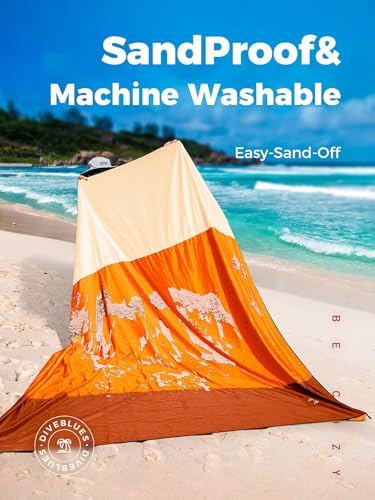 OCOOPA Extra Large Beach Blanket, Sand Free, Large Oversized Camping Mat, Comfortable Parachute Nylon, Cozy& Chic, Compact& Light, 4 Stakes&1 Travel Bag, S09 - Thumbnail 3