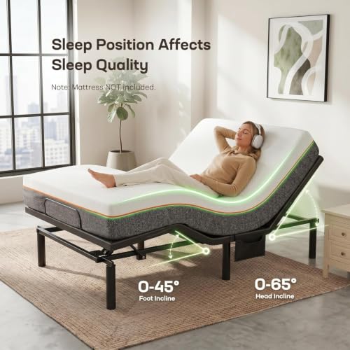 Image of Marsail Split King Adjustable Bed Frame, Electric Bed App Control & Massage