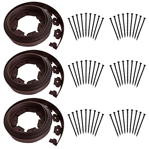 60FT Brown Landscape Edging No Digging Garden Edging Kit Include