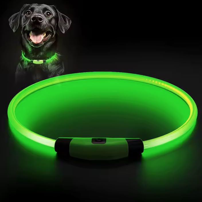 Collar con LUZ LED, 7 Colores Intercambiables, Resistente AL