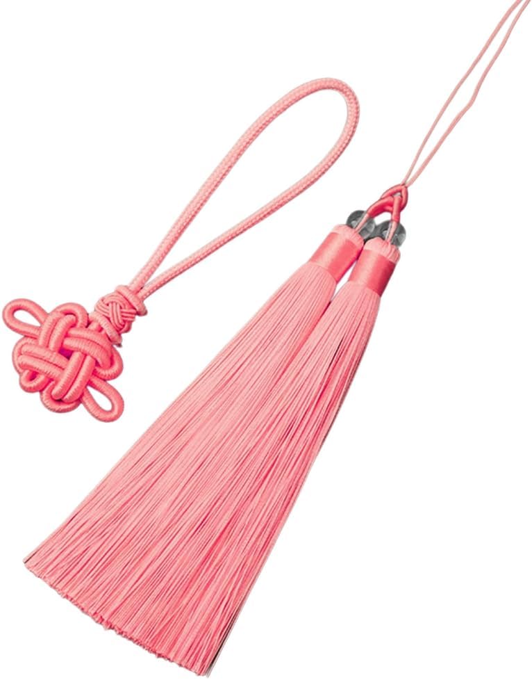 Handmade Ethnic Styles Two-Color Tassels Auspicious Knot Hanging Pendant Home Decoration Fashion Keychain Accessory